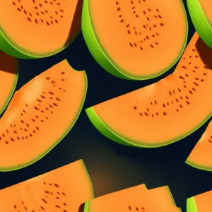 Cantaloupe illustration texture, trending on artstation, base color, albedo, detailed, 4k