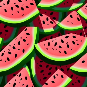 Watermelon illustration wall texture, trending on artstation, base color, albedo, detailed, 4k