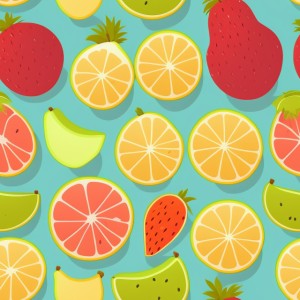 Fruits flat illustration, trending on artstation, base color, albedo, detailed, 4k