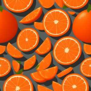 Orange fruit illustration graphic design wall texture, trending on artstation, base color, albedo, detailed, 4k