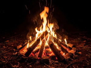 Depth photography of bonfire, photo