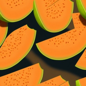 Cantaloupe illustration texture, trending on artstation, base color, albedo, detailed, 4k