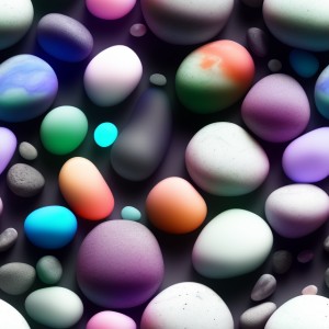 Lava lamp glow gradient floating marble pebbles on a dark background, trending on artstation, base color, albedo, detailed, 4k