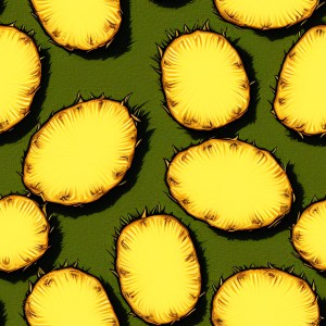 Pineapple illustration texture, trending on artstation, base color, albedo, detailed, 4k