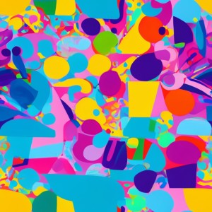 Colorful abstract painting with various shapes and forms, trending on artstation, base color, albedo, detailed, 4k