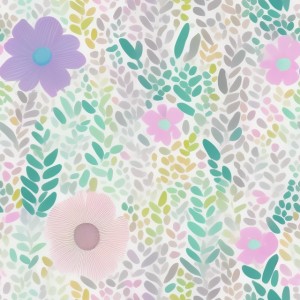 Pastel background with colorful pattern of plants and flowers, trending on artstation, base color, albedo, detailed, 4k