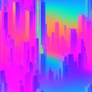 Aesthetic vaporwave psychedelic rainbow night city texture, trending on artstation, base color, albedo, detailed, 4k