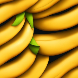 Banana fruit illustration graphic design wall texture, trending on artstation, base color, albedo, detailed, 4k