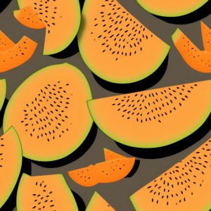 Cantaloupe illustration wall texture, trending on artstation, base color, albedo, detailed, 4k
