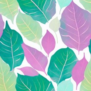 Pastel leaves flat illustration, trending on artstation, base color, albedo, detailed, 4k
