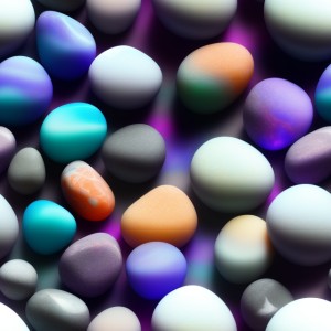 Lava lamp glow gradient floating marble pebbles on a dark background, trending on artstation, base color, albedo, detailed, 4k
