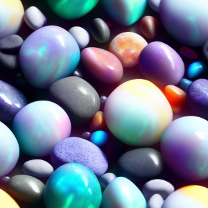 Lava lamp glow gradient floating marble pebbles on a dark background, trending on artstation, base color, albedo, detailed, 4k