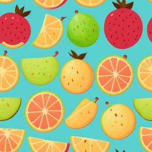 Fruits flat illustration, trending on artstation, base color, albedo, detailed, 4k