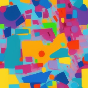 Colorful abstract painting with various shapes and forms, trending on artstation, base color, albedo, detailed, 4k
