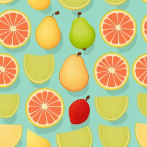 Fruits illustration flat texture, trending on artstation, base color, albedo, detailed, 4k