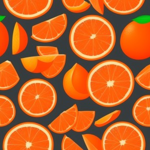 Orange fruit illustration wall texture, trending on artstation, base color, albedo, detailed, 4k